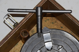 key English Crown 4 jaw 6" independent chuck lathe chuck Myford for sale.