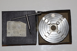 main New Toolmex byson 4 jaw 6" independent chuck lathe chuck Myford for sale.