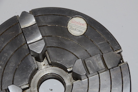 side New Toolmex byson 4 jaw 6" independent chuck lathe chuck Myford for sale.