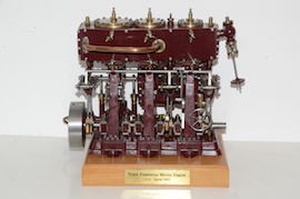 main J.G.S. Clarke O.B. Bolton triple expansion live steam engine for sale. Reeves