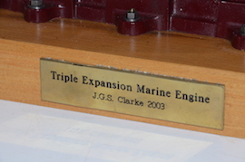 plate J.G.S. Clarke O.B. Bolton triple expansion live steam engine for sale. Reeves