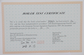 boiler cert Accucraft Maxitrak 3/4" Allchin live steam traction engine for sale
