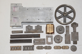 main view Brunell side rod table live steam engine castings for sale