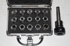 15 metric ER25 collets chuck on MT2 arbor for sale