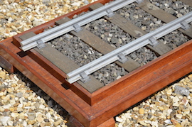 close 5" gauge loco display track 1 meter section for sale.