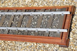 rail 5" gauge loco display track 1 meter section for sale.