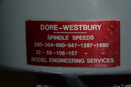 speeds Dore Westbury vertical milling machine for sale