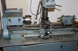 close Emcomat 7 Emco lathe with milling column head attachment for sale