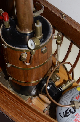 gauge view live steam launch Maxwell Hemmens Maxi 11 twin plant cheddar models boiler gas for sale