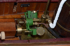 eng3 gas fired Windermere Live steam launch with Cheddar vertical boiler pelican V twin engine for sale