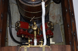 eng3 1920s Antique gas fired Windermere Live steam launch with Cheddar vertical boiler pelican V twin engine for sale