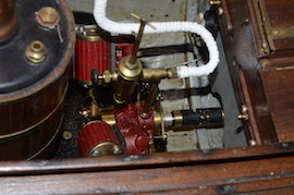 engine 1920s Antique gas fired Windermere Live steam launch with Cheddar vertical boiler pelican V twin engine for sale
