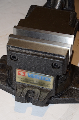 front view Vertex 4" machine vice milling machine for sale