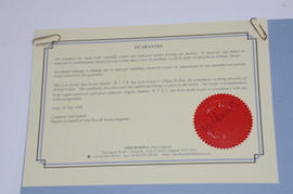 certificate John Maxwell Hemmens Beverley Mill live steam plant for sale