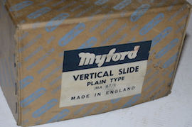 front view myford vertical milling slide fixed for sale