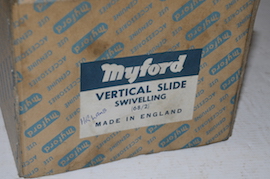 top view myford vertical milling slide rotating for sale