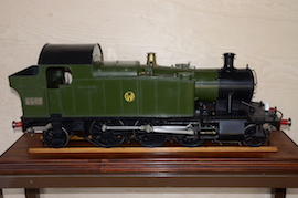 side view Exhibition GWR 5" small Prairie 2-6-2 live steam loco for sale