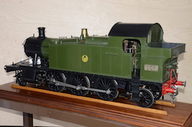 side view Exhibition GWR 5" small Prairie 2-6-2 live steam loco for sale