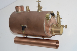 main 3.5" Macc steam marine launch live steam boiler + Graham industries Gage TVR1A vertical twin engine for sale