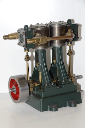 main Stuart D10 machined double 10 live steam vertical twin engine for sale
