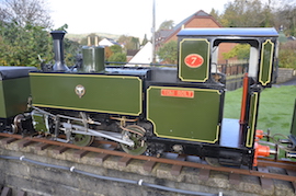 side 7 1/4" gauge Tom Rolt live steam loco for sale. 0-4-2 Talyllyn Railway No 7. Professional John Ellis copper boiler.