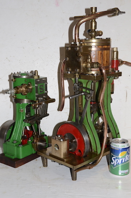 Large vertical live steam marine engine reversing for sale