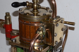 Large vertical live steam marine engine reversing for sale