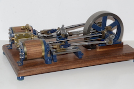 left Horizontal twin live steam engine for sale