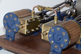 cylinder Horizontal twin live steam engine for sale