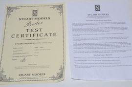 test cert Stuart Score live steam plant. HB4 boiler pump water tank with certificates for sale.